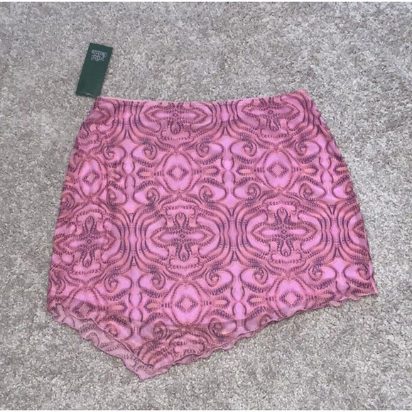 Wild Fable Womens Pink Geo Dot Mini Mesh Sheer Asymetrical Skirt Size S - Picture 3 of 3